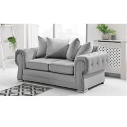 Furniture 786 Verona Scatter Back Plush Velvet 3+2 Seater Sofa Set in Silver - thumbnail 3