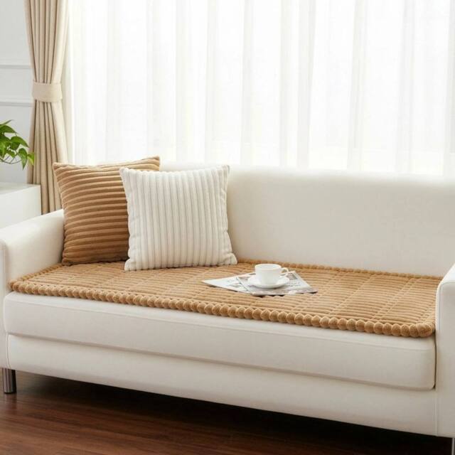 EONLION Khaki Thick Sofa Covers Washable Fit - Size: 120 cm x 90 cm - image 1