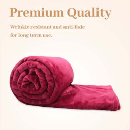 Alivio Faux Fur Plum Throw Luxury Super Soft Plain Bed Sofa Settee Throw Blanket - Size: 150 cm x 200 cm - thumbnail 3