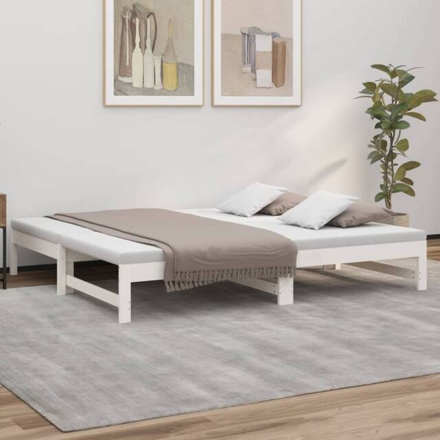Berkfield Home Pull-out Day Bed White 2x(75x190) cm Solid Wood Pine - image 1