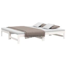 Berkfield Home Pull-out Day Bed White 2x(75x190) cm Solid Wood Pine - thumbnail 3
