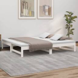Berkfield Home Pull-out Day Bed White 2x(75x190) cm Solid Wood Pine