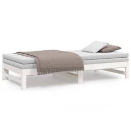 Berkfield Home Pull-out Day Bed White 2x(75x190) cm Solid Wood Pine - thumbnail 5