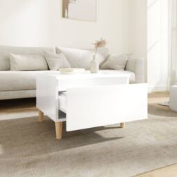 Berkfield Home Side Table High Gloss White 50x46x35 cm Engineered Wood - Size: 50 x 46 x 35 cm - thumbnail 3