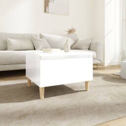 Berkfield Home Side Table High Gloss White 50x46x35 cm Engineered Wood - Size: 50 x 46 x 35 cm
