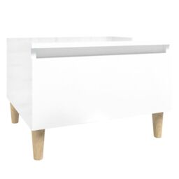 Berkfield Home Side Table High Gloss White 50x46x35 cm Engineered Wood - Size: 50 x 46 x 35 cm - thumbnail 2