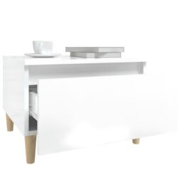 Berkfield Home Side Table High Gloss White 50x46x35 cm Engineered Wood - Size: 50 x 46 x 35 cm - thumbnail 5