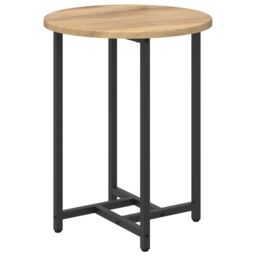 Berkfield Home Side Table Set of 2 - Artisan Oak Wood & Metal in Brown - thumbnail 5