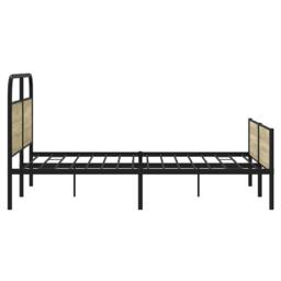 Berkfield Home Metal Bed Frame without Mattress Sonoma Oak 150x200 cm King Size in Brown - thumbnail 6