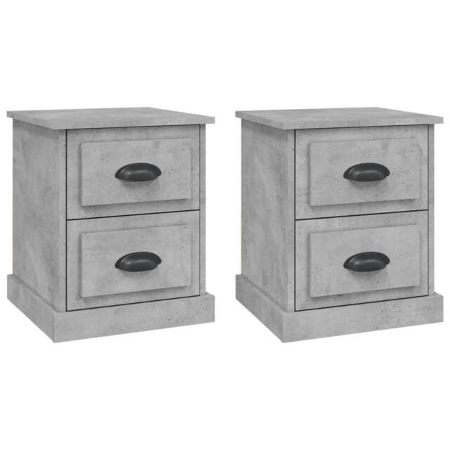 Berkfield Home Bedside Cabinets 2 pcs Concrete Grey 39x39x47.5 cm Engineered Wood - image 1