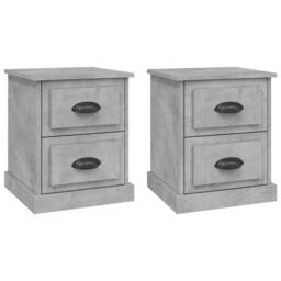 Berkfield Home Bedside Cabinets 2 pcs Concrete Grey 39x39x47.5 cm Engineered Wood - thumbnail 1