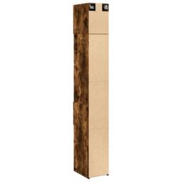 Berkfield Home Slim Storage Cabinet Smoked Oak 30x42.5x225 cm Engineered Wood in Brown - thumbnail 8