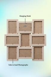 "Arpan Photo Frame with MDF Multi Aperture Holds 9 x 6"" X4"" Photos/Pictures (Natural) in Natural" - thumbnail 3