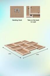 "Arpan Photo Frame with MDF Multi Aperture Holds 9 x 6"" X4"" Photos/Pictures (Natural) in Natural" - thumbnail 2