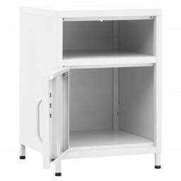 Berkfield Home Nightstands 2 pcs White 35x35x51 cm Steel - Size: 35 x 35 x 51 cm - thumbnail 6