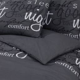 Berkfield Home Duvet Cover Set Black 260x220 cm Cotton in Charcoal - thumbnail 5