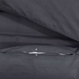 Berkfield Home Duvet Cover Set Black 260x220 cm Cotton in Charcoal - thumbnail 4
