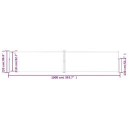 Berkfield Home Retractable Side Awning Blue 220x1000 cm - thumbnail 8