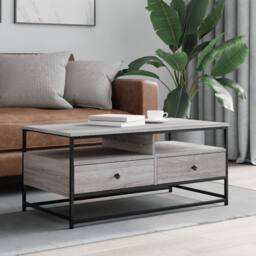 Berkfield Home Decorative Coffee Table Grey Sonoma 100x51x45 cm Engineered Wood - Size: 100 x 51 x 45 cm - thumbnail 2