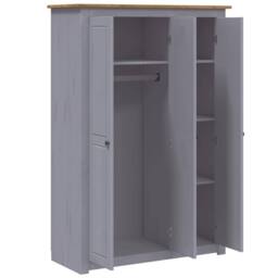 Berkfield Home 3-Door Wardrobe Grey 118x50x171.5 cm Pine Panama Range - thumbnail 5