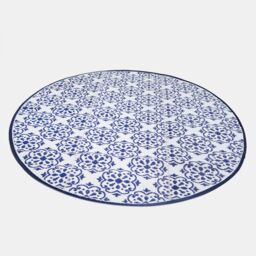 OHS Outdoor Garden Rug Tile Geo Round Area Floor Non Slip Waterproof Mat in Blue - Size: Large - thumbnail 7