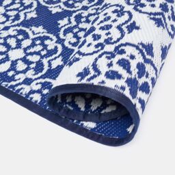 OHS Outdoor Garden Rug Tile Geo Round Area Floor Non Slip Waterproof Mat in Blue - Size: Large - thumbnail 5