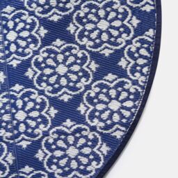 OHS Outdoor Garden Rug Tile Geo Round Area Floor Non Slip Waterproof Mat in Blue - Size: Large - thumbnail 3