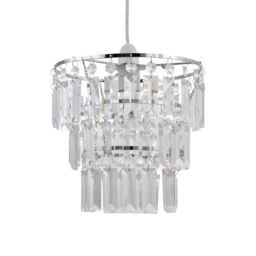 First Choice Lighting Three Tier Acrylic Crystal Light Shade in Clear - thumbnail 2