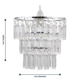 First Choice Lighting Three Tier Acrylic Crystal Light Shade in Clear - thumbnail 4