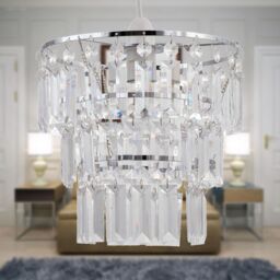 First Choice Lighting Three Tier Acrylic Crystal Light Shade in Clear - thumbnail 6