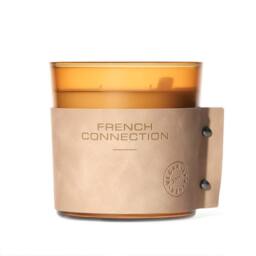 French Connection Bergamot & Amberwood Luxury Leather Candle 340g - Single Wick in Orange - thumbnail 5