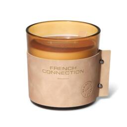French Connection Bergamot & Amberwood Luxury Leather Candle 340g - Single Wick in Orange - thumbnail 3