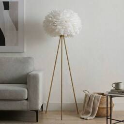 Garden Greatness Brushed Brass Feather Shade Tripod Floor Lamp - thumbnail 2