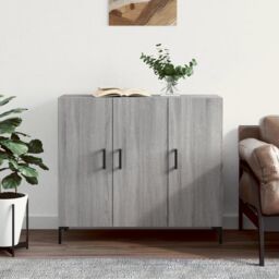 Berkfield Home Sideboard Grey Sonoma 90x34x80 cm Engineered Wood - Size: 90 x 34 x 80 cm - thumbnail 1