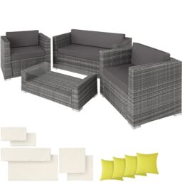 tectake Garden Furniture Set Munich in Grey - Size: 4 Person - thumbnail 1