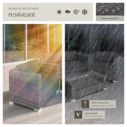 tectake Garden Furniture Set Munich in Grey - Size: 4 Person - thumbnail 7