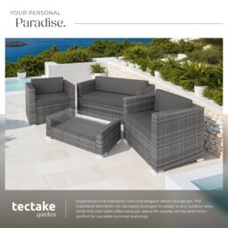 tectake Garden Furniture Set Munich in Grey - Size: 4 Person - thumbnail 4