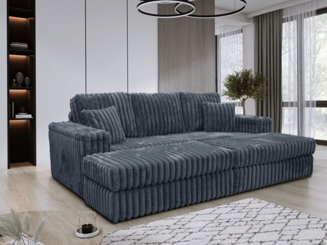 Snugg Furniture UK Limited LUXE 3 Seater Chunky Sofa with Footstool in Grey - image 1