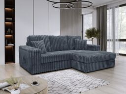 Snugg Furniture UK Limited LUXE 3 Seater Chunky Sofa with Footstool in Grey - thumbnail 2