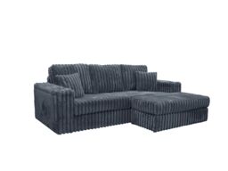Snugg Furniture UK Limited LUXE 3 Seater Chunky Sofa with Footstool in Grey - thumbnail 3