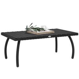 OUTSUNNY 90 cm Rattan Garden Coffee Table Wicker Outdoor Table Furniture in Black - thumbnail 2