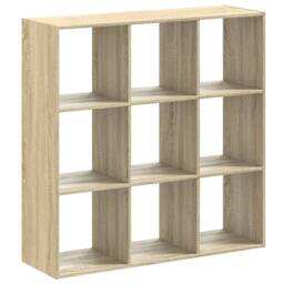 Berkfield Home Decorative Bookcase Sonoma Oak 102x32x102 cm Engineered Wood in Light Tan - Size: 102 x 32 x 102 cm - thumbnail 3