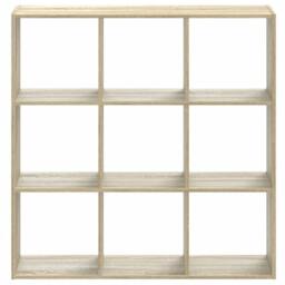 Berkfield Home Decorative Bookcase Sonoma Oak 102x32x102 cm Engineered Wood in Light Tan - Size: 102 x 32 x 102 cm - thumbnail 4