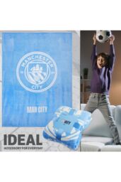 Manchester City FC Colour Fleece Blanket in Blue - thumbnail 3