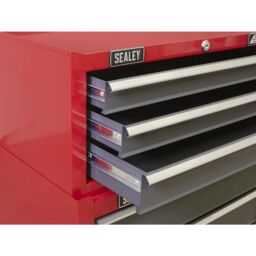 Loops 605 x 260 x 250mm RED 3 Drawer MID-BOX Tool Chest Lockable Storage Unit Cabinet - thumbnail 3