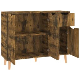 Berkfield Home Sideboard Smoked Oak 90x30x72 cm Engineered Wood in Brown - Size: 90 x 30 x 72 cm - thumbnail 6