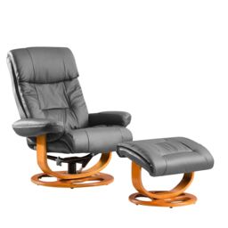 Artemis Home Barriston Swivel Recliner & Footstool in Grey - thumbnail 2
