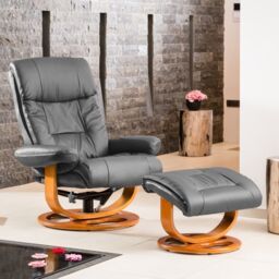 Artemis Home Barriston Swivel Recliner & Footstool in Grey