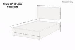 "Comfort Beds Tokyo Plush Divan Base No Drawers - 26"" Headboard in Cream - Size: Single" - thumbnail 4