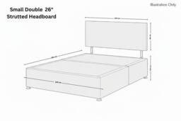 "Comfort Beds Tokyo Plush Divan Base No Drawers - 26"" Headboard in Cream - Size: Single" - thumbnail 5